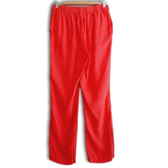 ELLEN TRACY 100% Linen Pull-on Elastic Waist Light Pants Pink Sz 6 - Picture 7 of 12